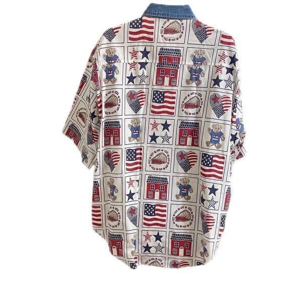 Quizz Jeans New York Plus VTG 4th Of July Patriotic Shirt Size 24W - Picture 3 of 10